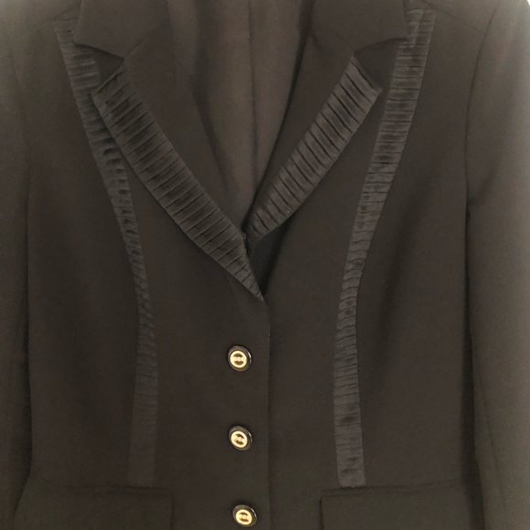 Gorgeous!Caché Black Tuxedo Pants Suit Pants Sz 6 Jacket SZ 10 (See Description) - Picture 3 of 14